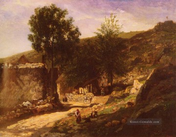  impressionistische Kunst - Entree De Dorf Barbizon Landschaft Charles Francois Daubigny impressionistische